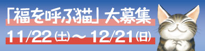 「福を呼ぶ猫」大募集！！期間11月22日から12月21日まで